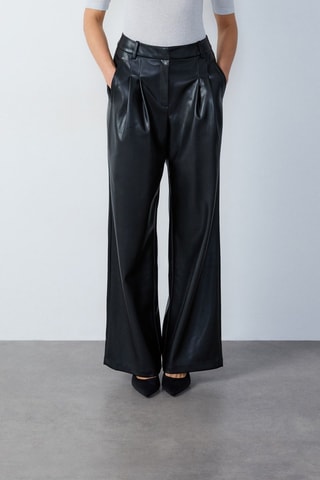 Pantaloni a vita alta Abstract Poetry - Nero