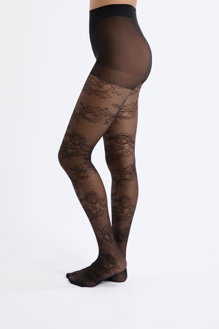 Collant Fleuris Show - Nero