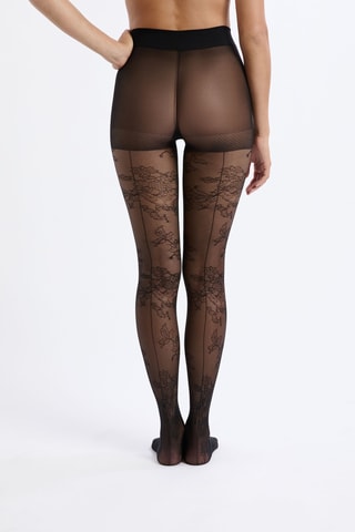 Collant Fleuris Show - Nero