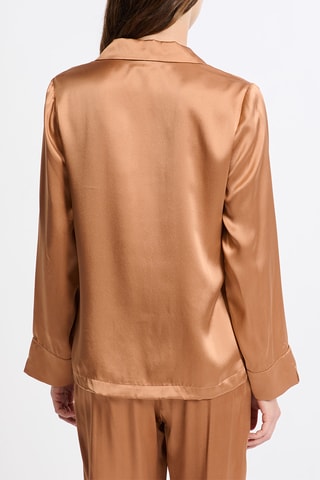 Camicia pigiama in seta Pearly - Arancione