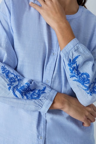 Chemisier de pyjama Idienn - Bleu
