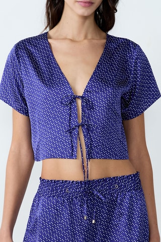 Chemisier court de pyjama Tioko - Bleu marine