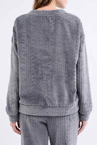 Sweat de pyjama en velours Matilda - Anthracite