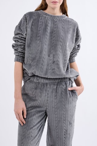 Sweat de pyjama en velours Matilda - Anthracite