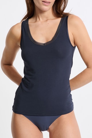 Canotta pigiama Warm Up Lace - Blu notte