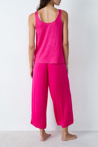 Canotta pigiama in lino Josie - Fucsia