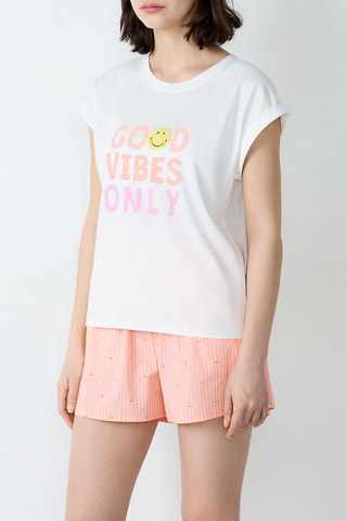 T-shirt pigiama Smiley Viggo - Bianco