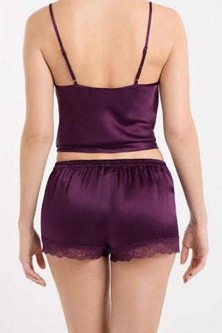 Shorts pigiama in seta Milky - Viola