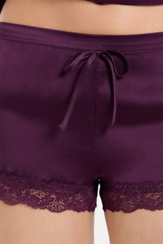 Shorts pigiama in seta Milky - Viola
