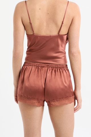 Shorts pigiama in seta Milky - Marrone chiaro