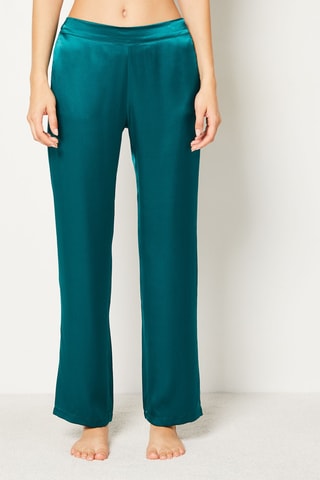 Pantaloni pigiama in seta - Verde smeraldo