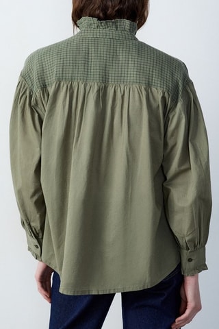 Camicia Marche aux fleurs - Kaki