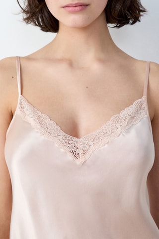 Canotta pigiama in seta Milky - Rosa