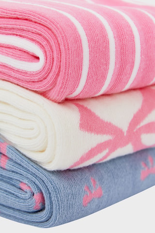 3 paia di calze Love - Cobalto e rosa