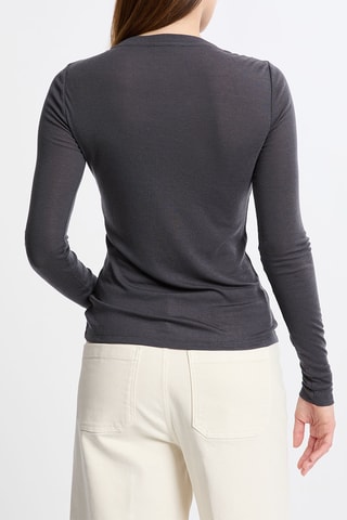 T-shirt in lana Warm Wool - Antracite