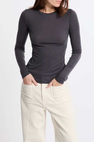 T-shirt in lana Warm Wool - Antracite
