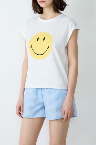 T-shirt pigiama Smiley Valeri - Bianco
