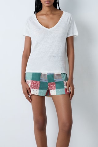 T-shirt in lino Josie -  Ecrù