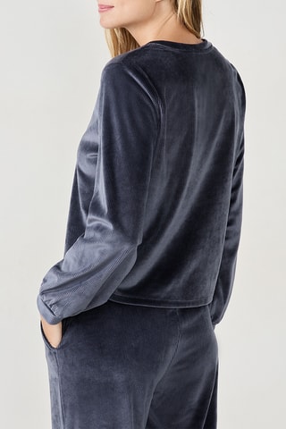 Felpa in velluto Bradley - Blu notte