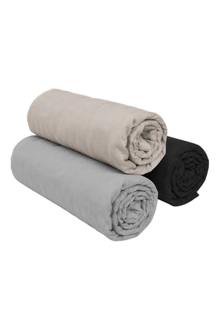 3 sábanas bajeras de algodón 57 hilos/cm² - Gris y beige