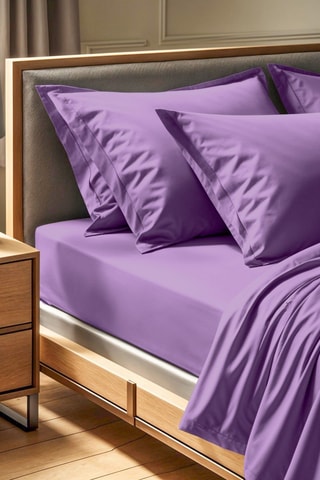 Sábana bajera de algodón reforzado 155 hilos/cm² Tonne Viole - Violeta