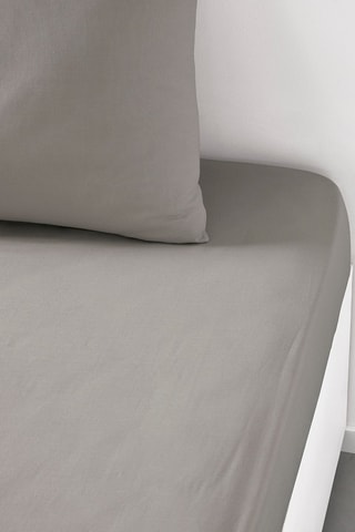 Sábana bajera de algodón 57 hilos/cm² Essential - Dune - Esquina 23 cm