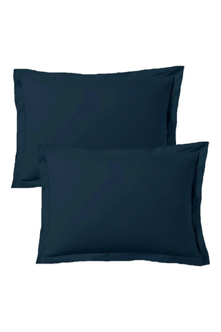 2 fundas de almohada de satén de algodón - Azul