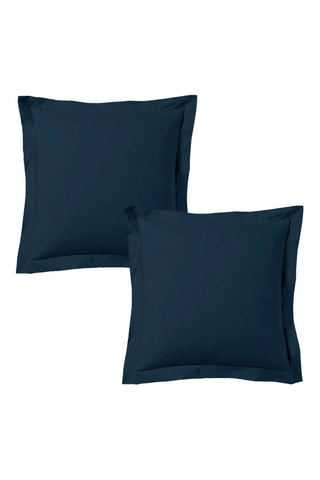 2 fundas de almohada de satén de algodón - Azul