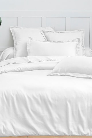 Funda nórdica de satén de algodón 110 hilos/cm² - Blanco