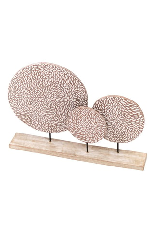 Adorno de madera para colocar - Natural - 53 x 7,5 x 36 cm