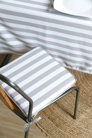 Cojín de silla Deauville - Blanco y gris - 38 x 38 cm
