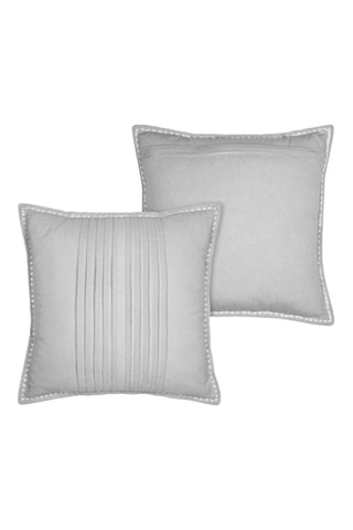 Cojín de fibras de bambú Josephine - Gris claro - 50 x 50 cm