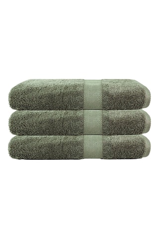 3 toallas de ducha - Verde oliva - 70 x 130 cm
