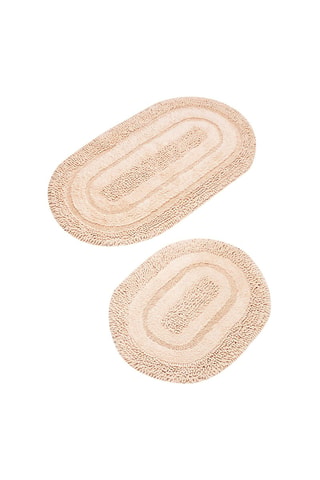 2 alfombras de baño Macoroni - Crudo - 50 x 60 cm / 60 x 100 cm