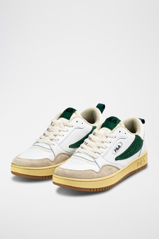 Leren Sneakers Riser - - Wit en groen