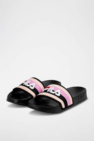 Slippers Morro Bay Stripes - Zwart en roze