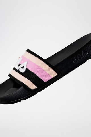 Slippers Morro Bay Stripes - Zwart en roze