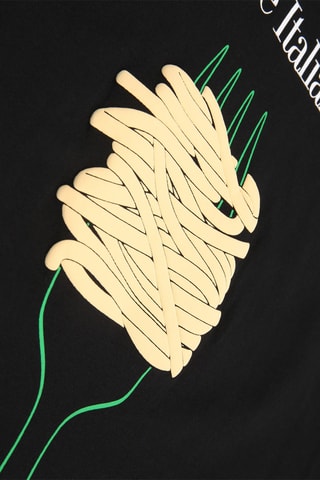 T-shirt regular Navigli Pasta - Zwart