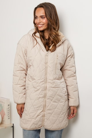 Doudoune longue réversible - Beige