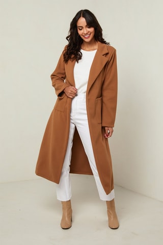 Manteau long droit - Camel