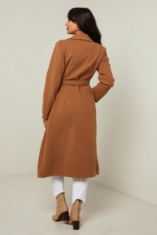 Manteau long droit - Camel