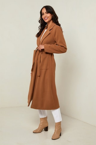 Manteau long droit - Camel