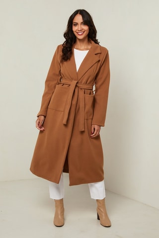 Manteau long droit - Camel