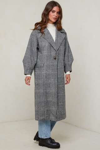 Manteau droit - Blanc et gris
