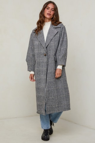 Manteau droit - Blanc et gris