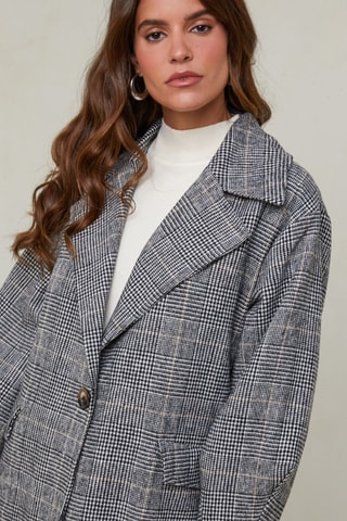 Manteau droit - Blanc et gris