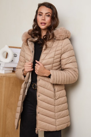 Doudoune mi-longue - Marron