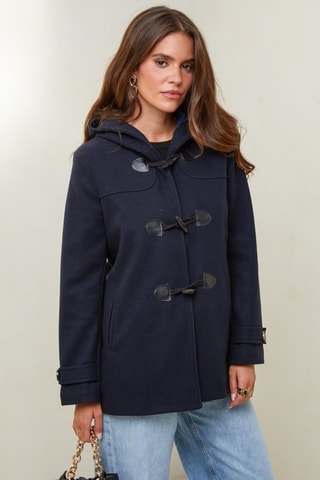 Dufflecoat met Capuchon  - Marineblauw