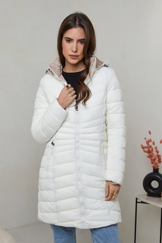 Doudoune réversible à capuche - Blanc