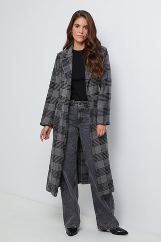 Manteau droit - Noir et gris